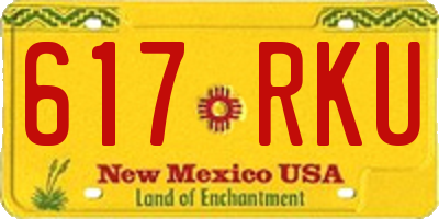 NM license plate 617RKU
