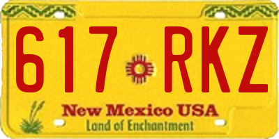 NM license plate 617RKZ