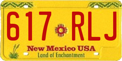 NM license plate 617RLJ