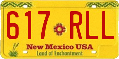 NM license plate 617RLL