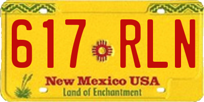 NM license plate 617RLN