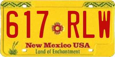 NM license plate 617RLW