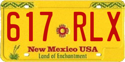 NM license plate 617RLX