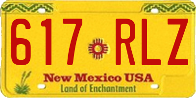 NM license plate 617RLZ