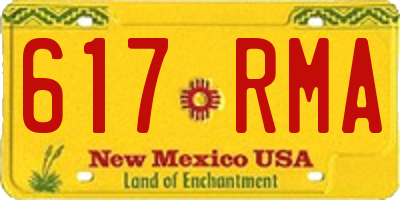 NM license plate 617RMA