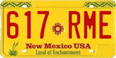 NM license plate 617RME