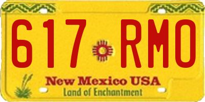 NM license plate 617RMO