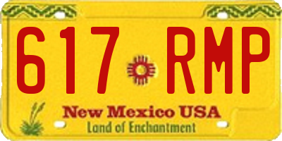NM license plate 617RMP