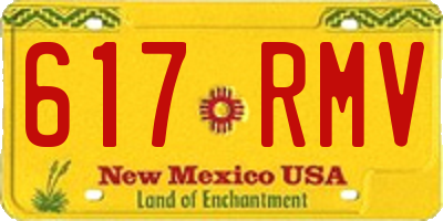NM license plate 617RMV