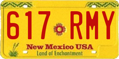 NM license plate 617RMY