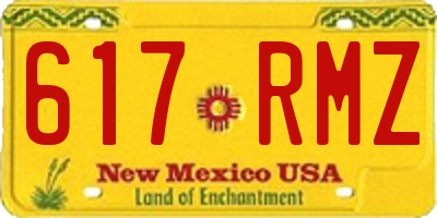 NM license plate 617RMZ