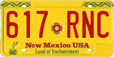 NM license plate 617RNC