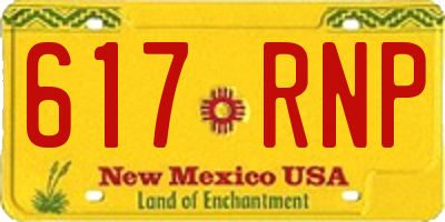 NM license plate 617RNP