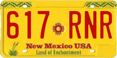NM license plate 617RNR