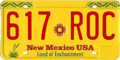 NM license plate 617ROC