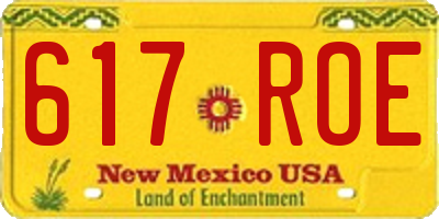 NM license plate 617ROE