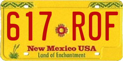 NM license plate 617ROF