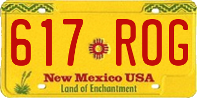 NM license plate 617ROG