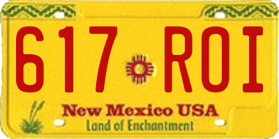 NM license plate 617ROI