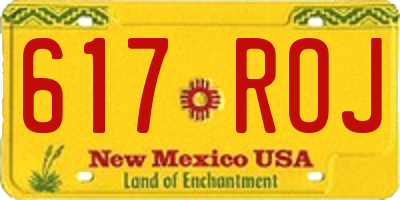 NM license plate 617ROJ