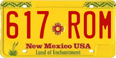 NM license plate 617ROM