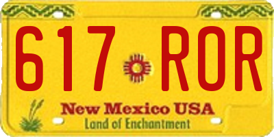 NM license plate 617ROR