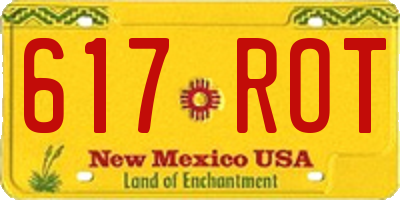 NM license plate 617ROT