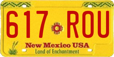 NM license plate 617ROU