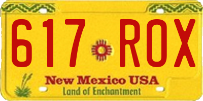 NM license plate 617ROX