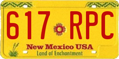 NM license plate 617RPC