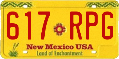 NM license plate 617RPG