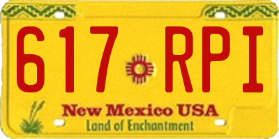 NM license plate 617RPI