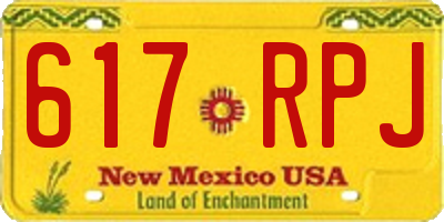 NM license plate 617RPJ
