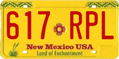 NM license plate 617RPL