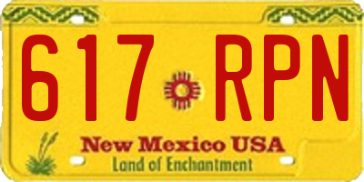 NM license plate 617RPN