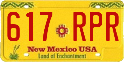 NM license plate 617RPR