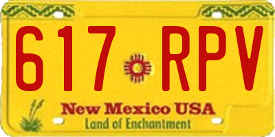 NM license plate 617RPV