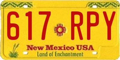 NM license plate 617RPY