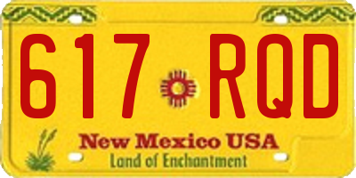 NM license plate 617RQD
