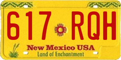 NM license plate 617RQH