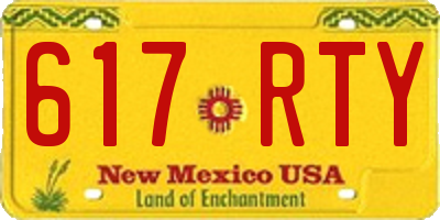 NM license plate 617RTY