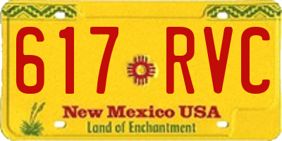 NM license plate 617RVC