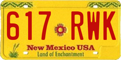 NM license plate 617RWK