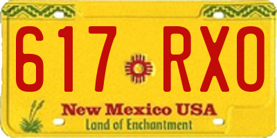 NM license plate 617RXO