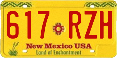 NM license plate 617RZH