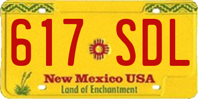 NM license plate 617SDL