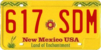 NM license plate 617SDM