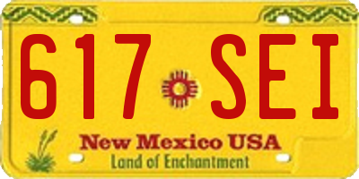 NM license plate 617SEI