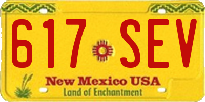 NM license plate 617SEV