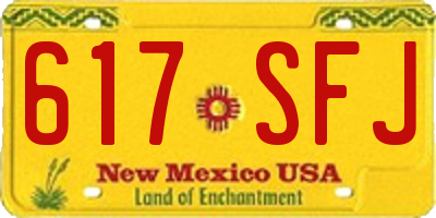 NM license plate 617SFJ